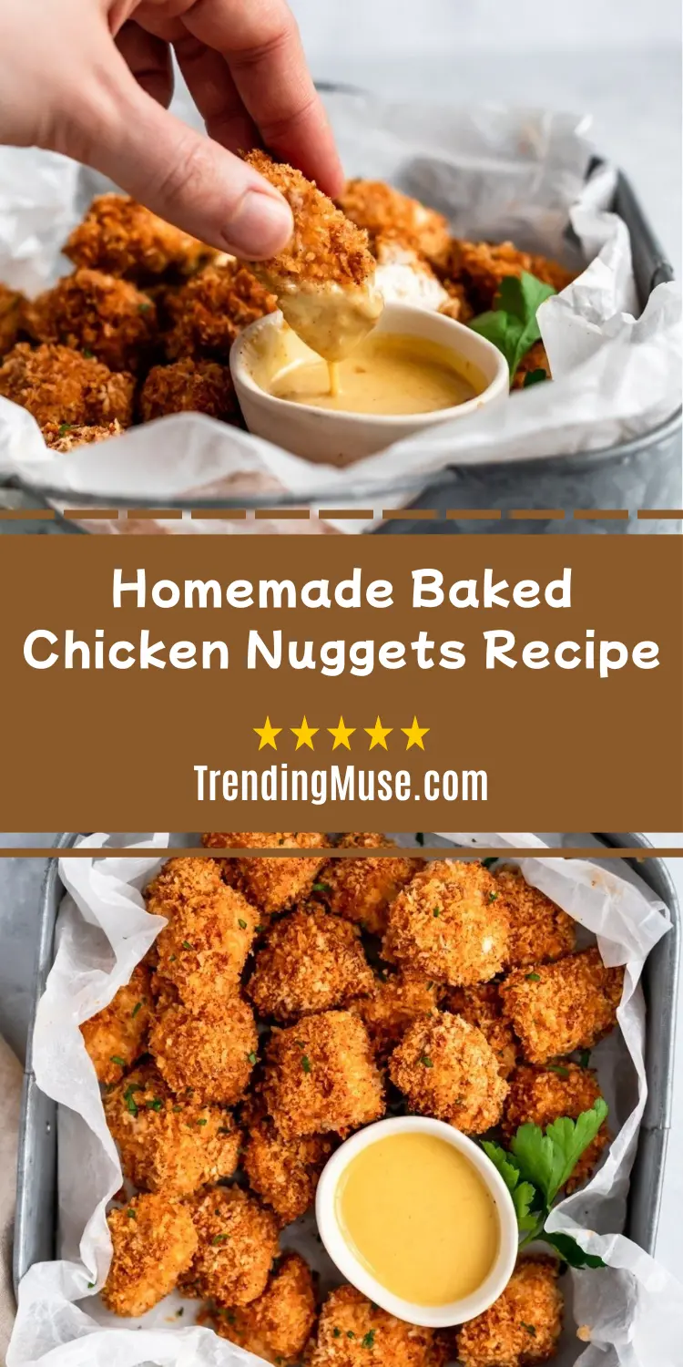 Homemade Baked Chicken Nuggets Recipe, Homemade Chicken Nuggets, Baked Chicken Nuggets, Oven Baked Chicken Nuggets, Easy Homemade Chicken Nuggets