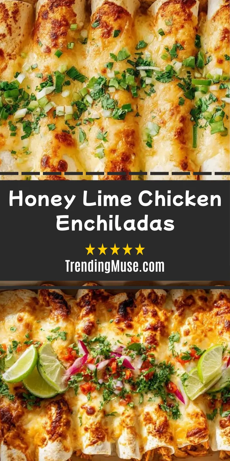 Honey Lime Chicken Enchiladas, Easy Honey Lime Chicken Enchiladas, Honey Lime Enchiladas, Honey Lime Chicken Enchilada Bake, Honey Lime Chicken Enchilada Sauce