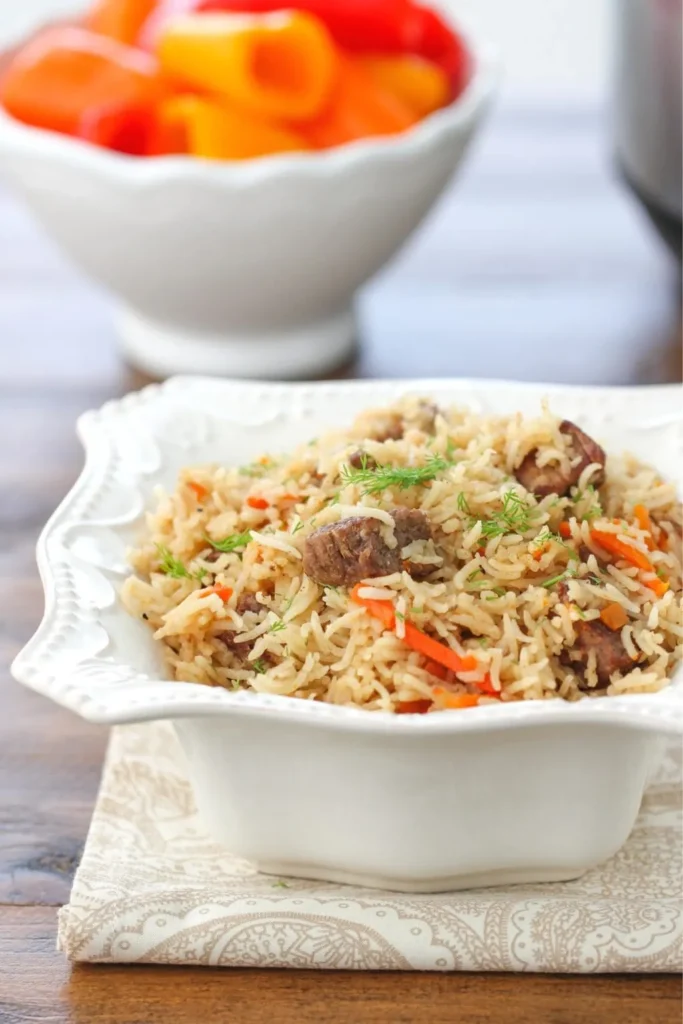 Instant Pot Beef and Rice Pilaf with Vegetables Recipe