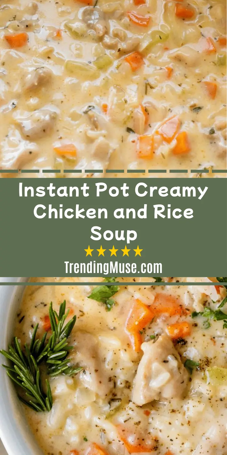 Instant Pot Creamy Chicken and Rice Soup