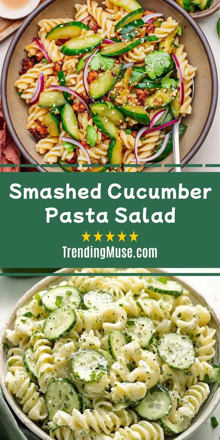 Smashed Cucumber Pasta Salad