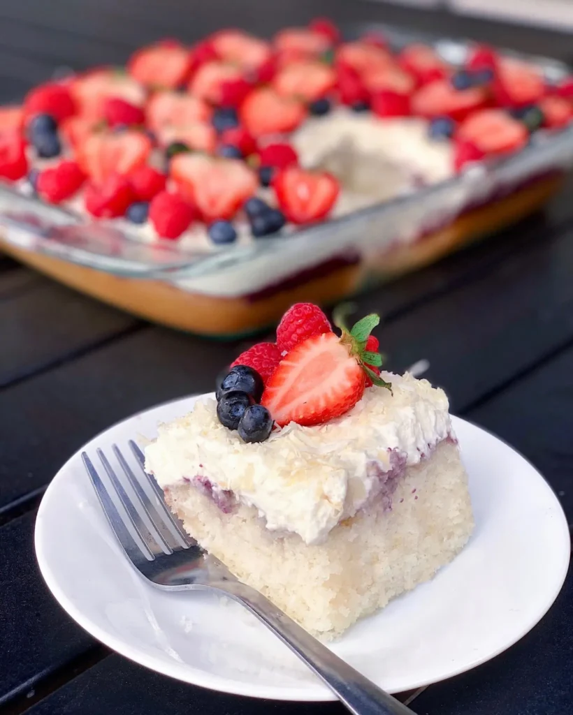 Strawberry Coconut Poke Cake