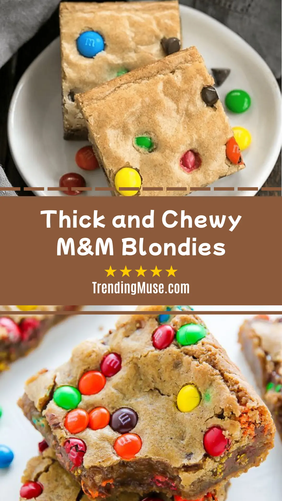 Thick and Chewy M&M Blondies