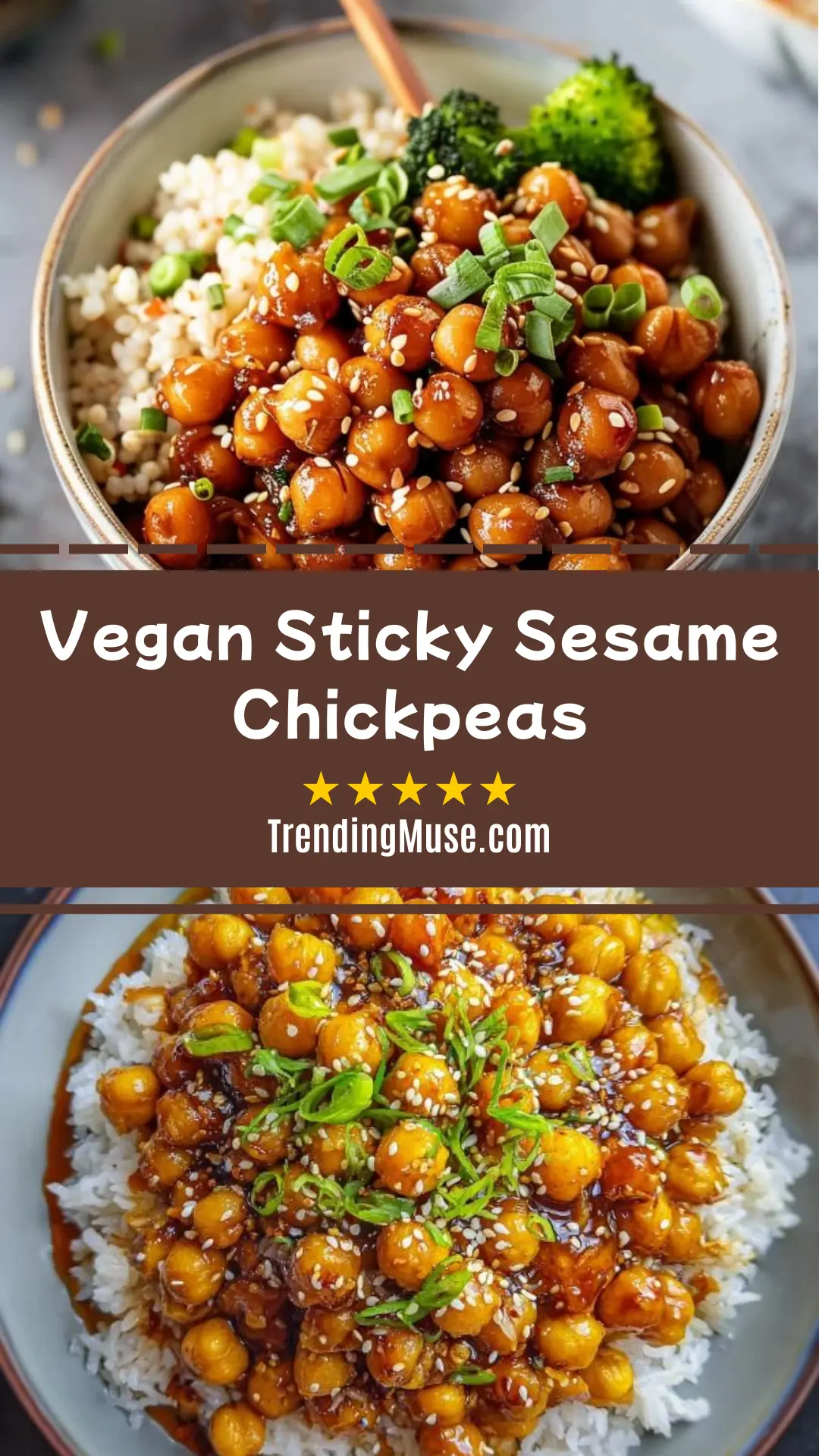 Vegan Sticky Sesame Chickpeas