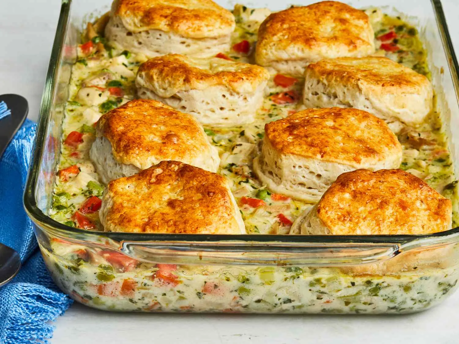 easy chicken cobbler with biscuit topping