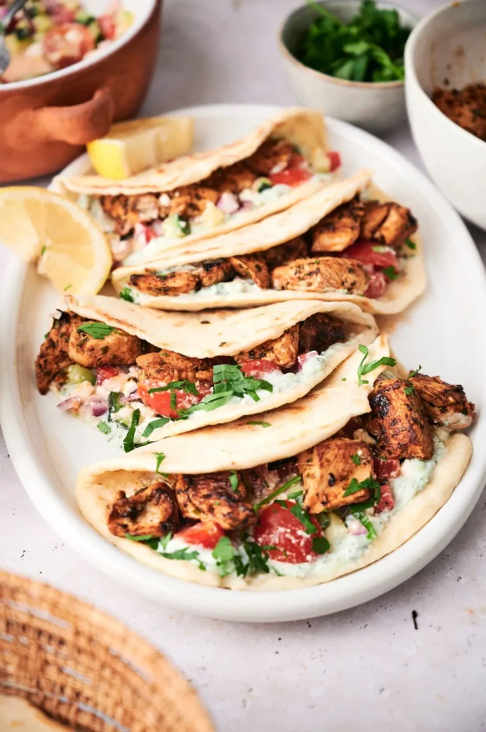 Mediterranean Chicken Pita Tacos Recipe
