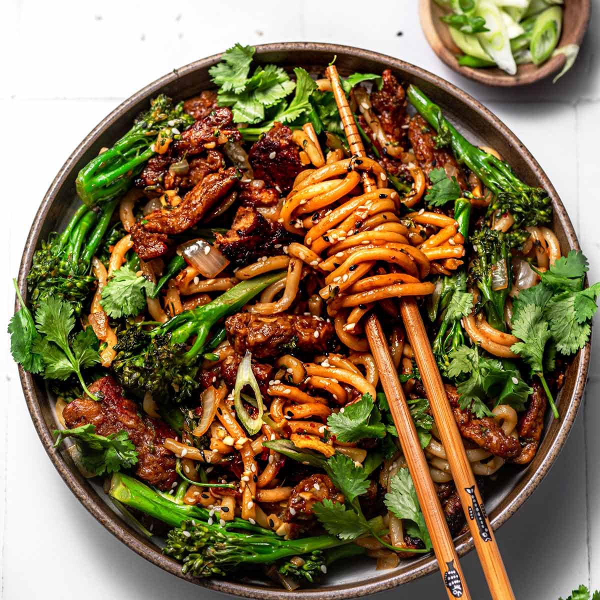Vegan Sesame Yaki Udon Noodles